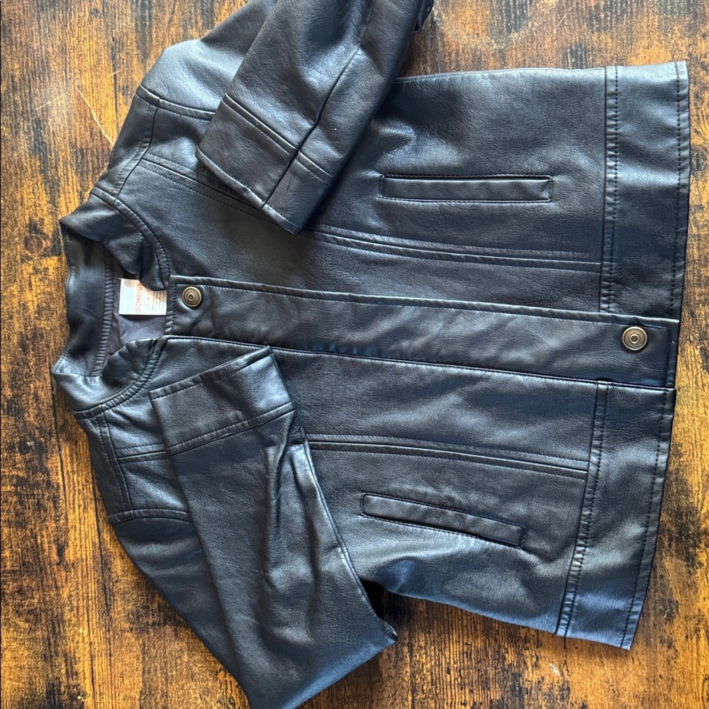 Gymboree Black Faux Leather Jacket